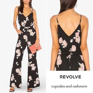 REVOLVE Black Floral Jumpsuit